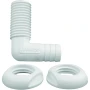 Attwood Marine 90 Degree Thru-Hull Connector, White Polypropylene, Above-Waterline