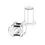 TACO Marine ShadeFin Mini Rail Mount, 6061 Aluminum, Type-304 SS Screws, Misty Silver Finish