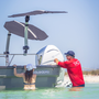 TACO Marine ShadeFin Mini Rail Mount, 6061 Aluminum, Type-304 SS Screws, Misty Silver Finish