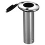 Attwood Marine Standard Series Flush Mount Rod Holder, 2 in Diameter, 7.5 in Length, Polished SS316