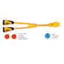 Marinco - Male "Y" Adapter - EEL (2)-30A-125V Female to (1)50A-125/250V Male Adapter, Yellow
