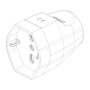 Vimar Supernova 2P+E Universal Axial Socket Outlet, For Euro, Italian and German Plugs, 16A, 250V, IP20, Screw Terminal, Halogen-Free