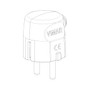 Vimar Supernova S31 German/French 2P+E Plug, 16A, 250V, 90 Degree Cable Entry, IP20