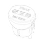 Vimar Sicury German/French to Italian Plug Adapter, 2P+E, 250V, 16A, 1500W, P17/11 Socket