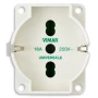 Vimar SICURY Universal Outlet Insert, 2P+T, 16A, 250V, IP20, Screw Terminal, Halogen-Free