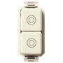 Vimar 8000 Two 1P NO Push Buttons, 10A 250V, IP40, White Finish
