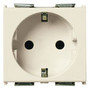 Vimar 8000 Series German 2P+E SICURY Socket Outlet, 16A, 250V, IP20, Flush-Mounted, 2 Modules, White RAL 9001, Screwed Terminal, Enhanced Contact Protection