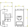 Vimar 8000 Series RJ45 Netsafe Outlet, T568A/B Universal Wiring