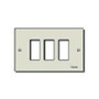 Vimar 8000 Series 3-Module Cover Plate, For 3-Module Mounting Boxes, Anodized Aluminium, Screw Fixing - Apollo Lighting