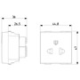 Vimar Neve Up 2P+E 16A USA+EU SICURY Outlet, 250V, Flush Mount