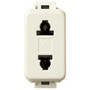 Vimar Linea Classica 2P USA+EU Socket Outlet, For Flat and 4.8mm Pins, 15A, 250V, Polarized, Flush Mount, White Housing