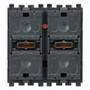 Vimar EIKON 2-Module Two-Rocker Push Buttons, Marine Version, Illuminated, 29V, IP40, Grey (RAL 7024)