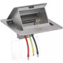 Vimar 3-Module Flush-Mount Floor Turret, For Eikon/Arké/Plana/Neve Devices, 120x120x60.5 mm, 3 Conduit Inlets, Metal, Includes Mounting Frame - Apollo Lighting