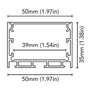 BCM - Blade One B Aluminum Housing - 2 Meter Frameless Aluminum, With Opal Lens Profile