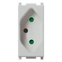 Vimar Plana 2P+E 10A Brazilian Standard SICURY Socket Outlet, 250V, IP20, Flush-Mount, Screw Terminal, Halogen-Free Thermoplastic