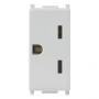 Vimar Plana Series 2P+E American Outlet, 15A, 250V, IP20, Flush-Mounted