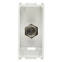 Vimar Plana Coaxial F-Type Female Socket Connector, End Socket, 2400 MHz, Snap Mounting, Remote Power Supply Compatible