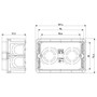 Vimar 3-Module Flush Mounting Box, For Masonry Walls, 20/25 mm Knockouts, 96 x 59 x 49.8 mm