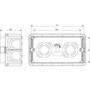 Vimar 4-Module Flush Mounting Box, For Masonry Walls, Halogen-Free Plastic, 14 Rear Inlets, 20/25 mm Pipe Entry