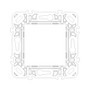 Vimar PLANA 2-Module Mounting Frame, For 60 mm Fixing Centres or 56x56 mm Mounting Boxes, 71 mm Centre Distance, Without Screws