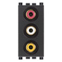 Vimar - ARKÉ Series - 3 RCA Connector Socket - IP20 - Apollo Lighting