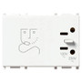 Vimar Plana Shaver Supply Unit 230V, 20 VA Isolating Transformer, 120V/230V Output, 3-Module