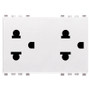 Vimar EIKON Two 2P+E USA+EU SICURY Socket Outlets, 16A, 250V, Flush Mount, 3 Module, IP20 - Apollo Lighting