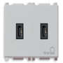Vimar Plana 2-Module USB Supply Unit, 5V, Flush Mount