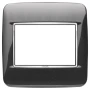 Vimar EIKON 3-Module Round Cover Plate for British Standard, 95 x 95 mm, Clamp Mount