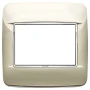 Vimar EIKON 3-Module Round Cover Plate for British Standard, 95 x 95 mm, Clamp Mount