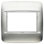 Vimar EIKON 3-Module Round Cover Plate for British Standard, 95 x 95 mm, Clamp Mount