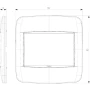 Vimar EIKON 3-Module Round Cover Plate for British Standard, 95 x 95 mm, Clamp Mount