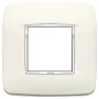 Vimar Eikon 2-Module Round British Cover Plate, 95 x 95 mm, IP00, Halogen-Free, Clamp Mounting