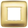 Vimar Eikon 2-Module Round British Cover Plate, 95 x 95 mm, IP00, Halogen-Free, Clamp Mounting