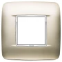 Vimar Eikon 2-Module Round British Cover Plate, 95 x 95 mm, IP00, Halogen-Free, Clamp Mounting