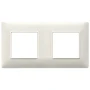 Vimar Plana 4-Module Cover Plate, 2+2 71mm Centers, Clamp Mounting