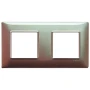 Vimar Plana 4-Module Cover Plate, 2+2 71mm Centers, Clamp Mounting