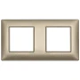 Vimar Plana 4-Module Cover Plate, 2+2 71mm Centers, Clamp Mounting