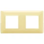 Vimar Plana 4-Module Cover Plate, 2+2 71mm Centers, Clamp Mounting