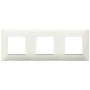 Vimar Plana 6-Module (2+2+2) Cover Plate, 71 mm Center Spacing, 222 x 80 x 9 mm, Technopolymer, Clamp Mounting, Horizontal/Vertical Mount