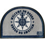 Marine Business Non-Slip WELCOME ON BOARD Half-Moon-Shaped Mat - Blue/Grey 41220
