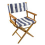 Whitecap Director's Chair w/Navy & White Cushion - Teak 61040 - Apollo Lighting
