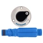 Jabsco Quick-Release Deck Washdown Fitting, Stainless Steel, Flush Mount, 1/2 in NPT Female Inlet, 3/4 in GHT Male Adapter