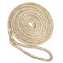 New England Ropes 3/4" Double Braid Dock Line - White/Gold w/Tracer - 35' C5059-24-00035