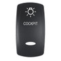 Pacer Actuator - 'COCKPIT' f/V Series Contura Switches - Black - Laser Etched (Top/Bottom Light) EV2LE-CKPT