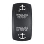 Pacer Actuator - 'WINDLASS DPLY/RTRV' f/V Series Contura Switches - Black - Laser Etched (Top/Bottom Light) EV2LE-WND