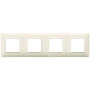 Vimar Plana 8-Module (2+2+2+2) Cover Plate, 71mm Center Distance, 293 x 80mm, Halogen-Free Technopolymer, Clamp Mounting, IP00