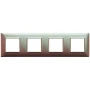 Vimar Plana 8-Module (2+2+2+2) Cover Plate, 71mm Center Distance, 293 x 80mm, Halogen-Free Technopolymer, Clamp Mounting, IP00