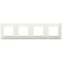 Vimar Plana 8-Module (2+2+2+2) Cover Plate, 71mm Center Distance, 293 x 80mm, Halogen-Free Technopolymer, Clamp Mounting, IP00