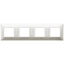 Vimar Plana 8-Module (2+2+2+2) Cover Plate, 71mm Center Distance, 293 x 80mm, Halogen-Free Technopolymer, Clamp Mounting, IP00